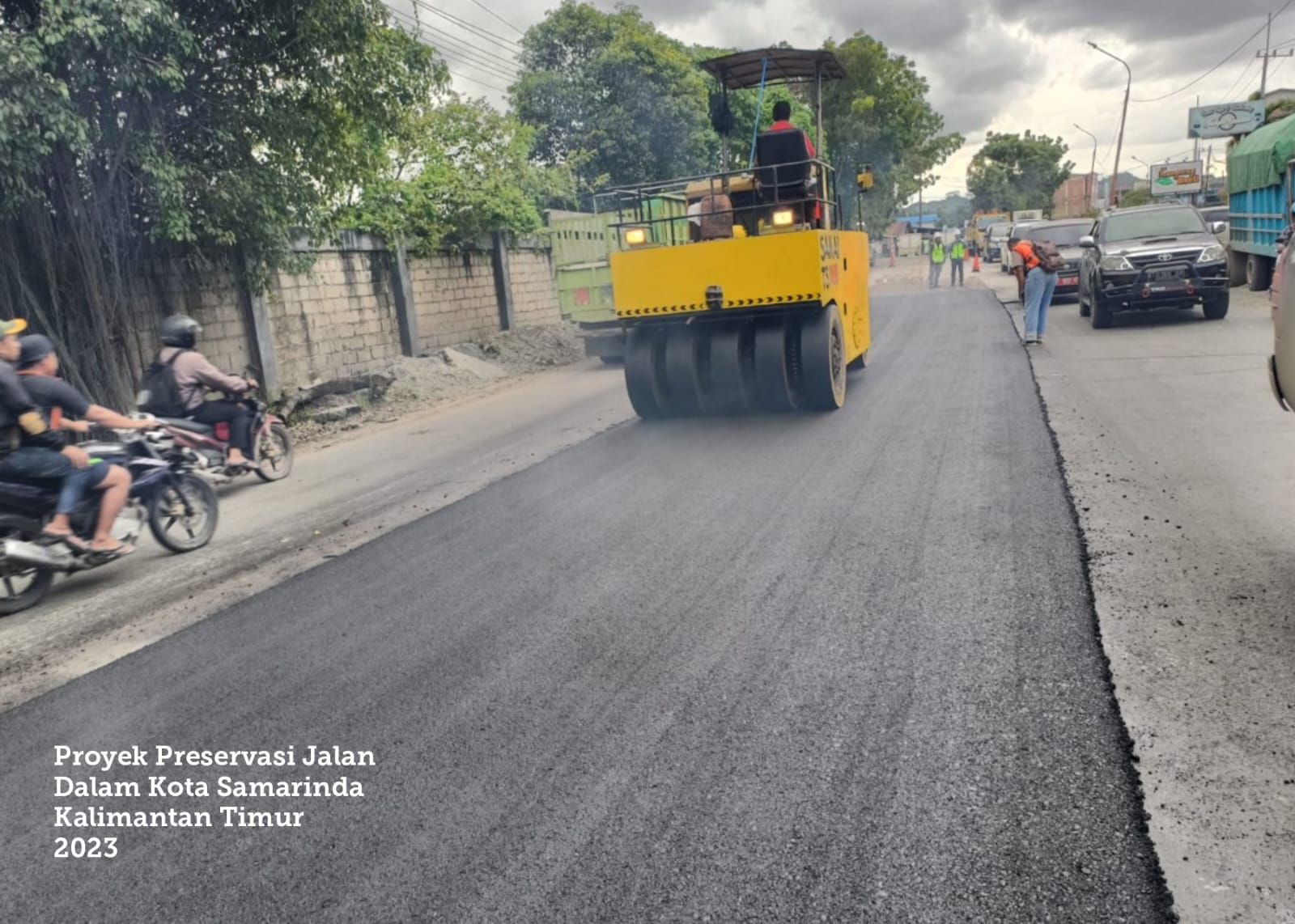 Asbuton Murni di jalan kota Samarinda 2023